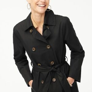 J. Crew Black Double-Breasted Trench Coat